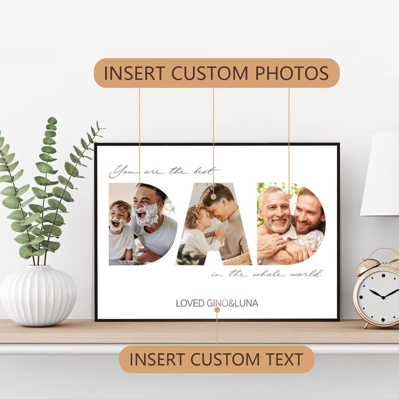 Father's Day Personalized Wooden Picture Frame for Dad