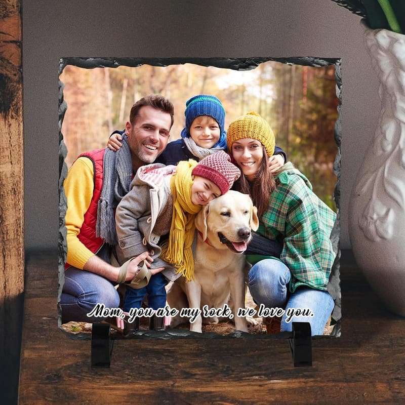 Personalized Slate Picture Frame for Mother's Day - Custom Stone Plaque