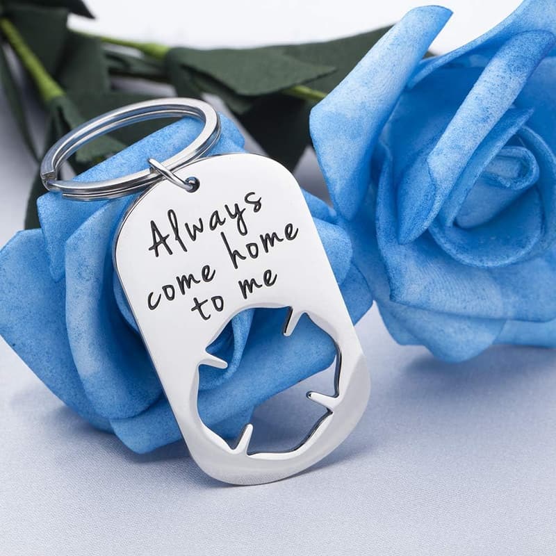Personalized Firefighter Keychain Gift for Husband
