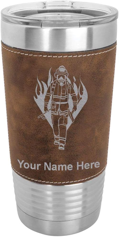 Personalized Fireman Tumbler Mug - 20oz Insulated Flask