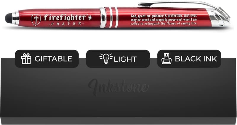 Firefighter's Prayer Engraved Pen with Flashlight & Stylus