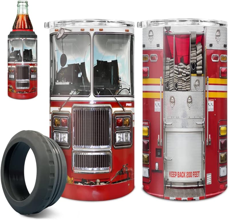 Firefighter Gift: 4-in-1 Stainless Steel Tumbler & Can Cooler