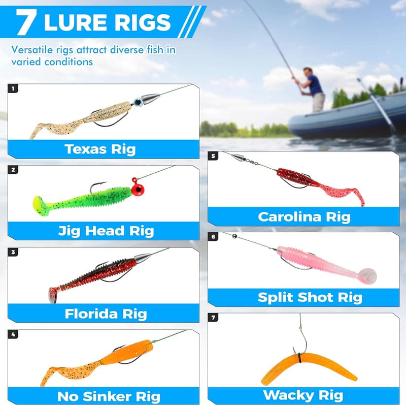 Fishing Gear Kit for Men - 137pcs Tackle Box with Baits & Accessories