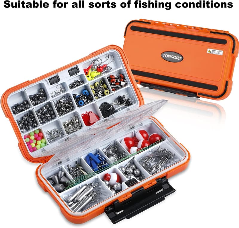 Fishing Accessories Kit with Organized Tackle Box for Men