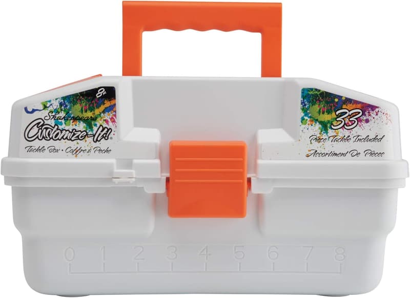 Kids' Fishing Tackle Box with 29 Assorted Pieces & Custom Stickers