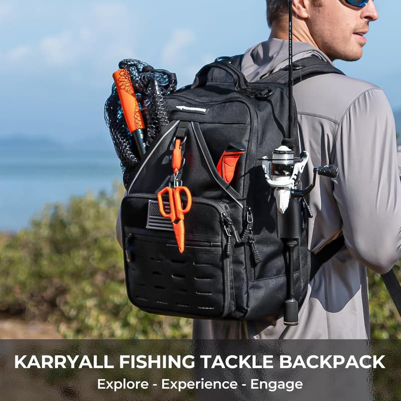 Water-Resistant Fishing Backpack with Large Storage Capacity