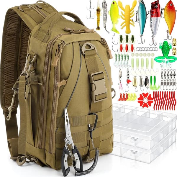 Fishing Backpack Set with Tackle Boxes and Rod Holder