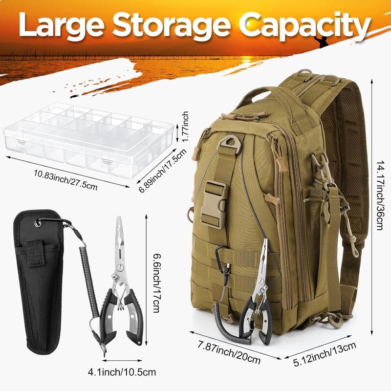 Fishing Backpack Set with Tackle Boxes and Rod Holder