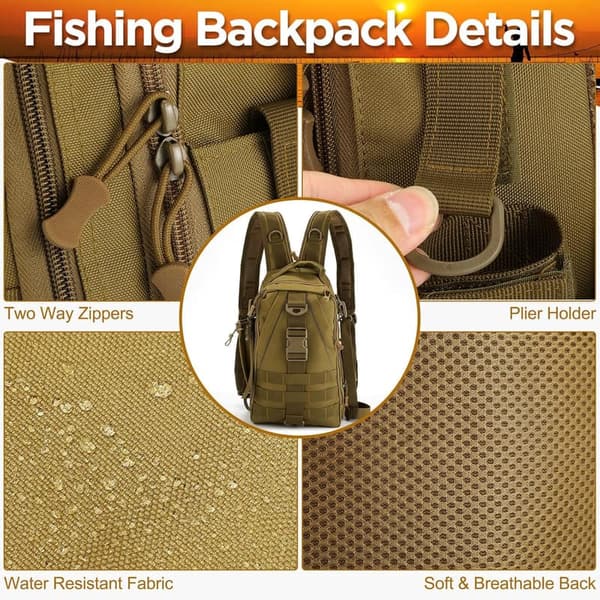 Fishing Backpack Set with Tackle Boxes and Rod Holder