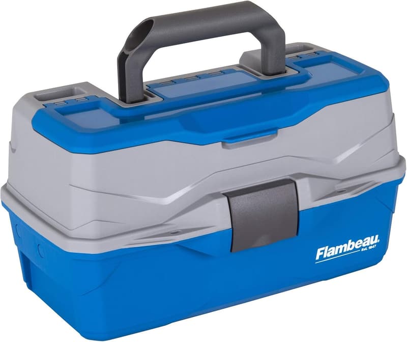 Medium Portable Tackle Box with 15 Compartments - Blue/Gray