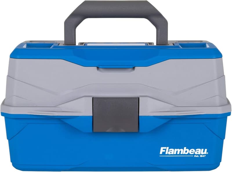 Medium Portable Tackle Box with 15 Compartments - Blue/Gray