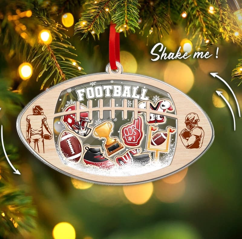 Personalized Football Ornament for Christmas Tree