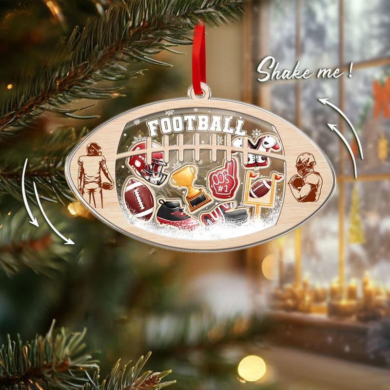 Personalized Football Ornament for Christmas Tree