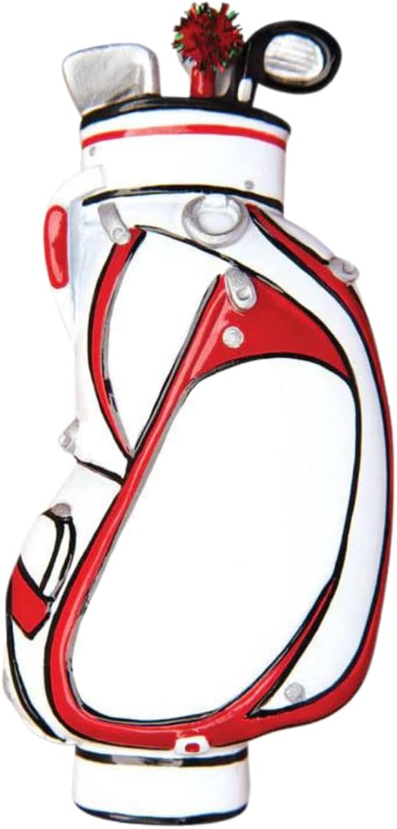 Personalized Golf Bag Ornament - Customized Christmas Keepsake
