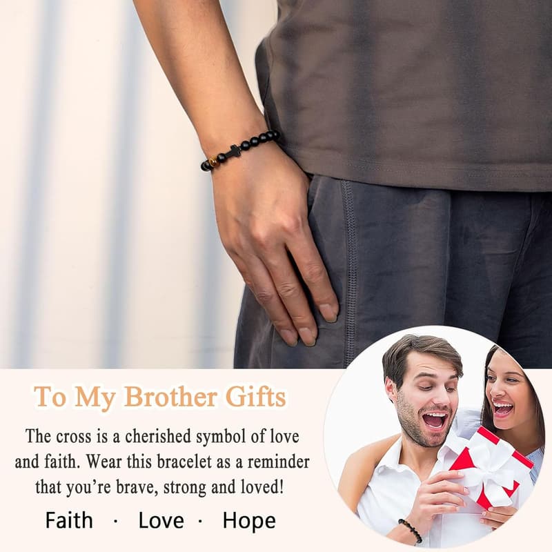 Christian Cross Bracelet for Men - Ideal Gift for Birthdays & Graduations