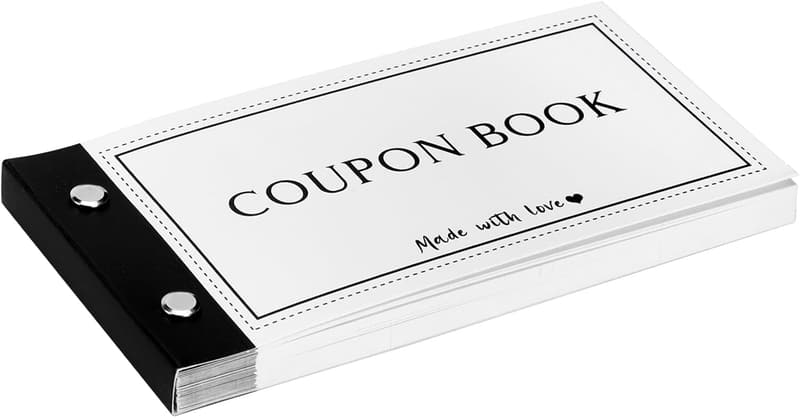 Personalized Coupon Booklet with 30 Blank Vouchers for Mom