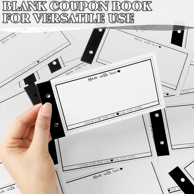 Personalized Coupon Booklet with 30 Blank Vouchers for Mom