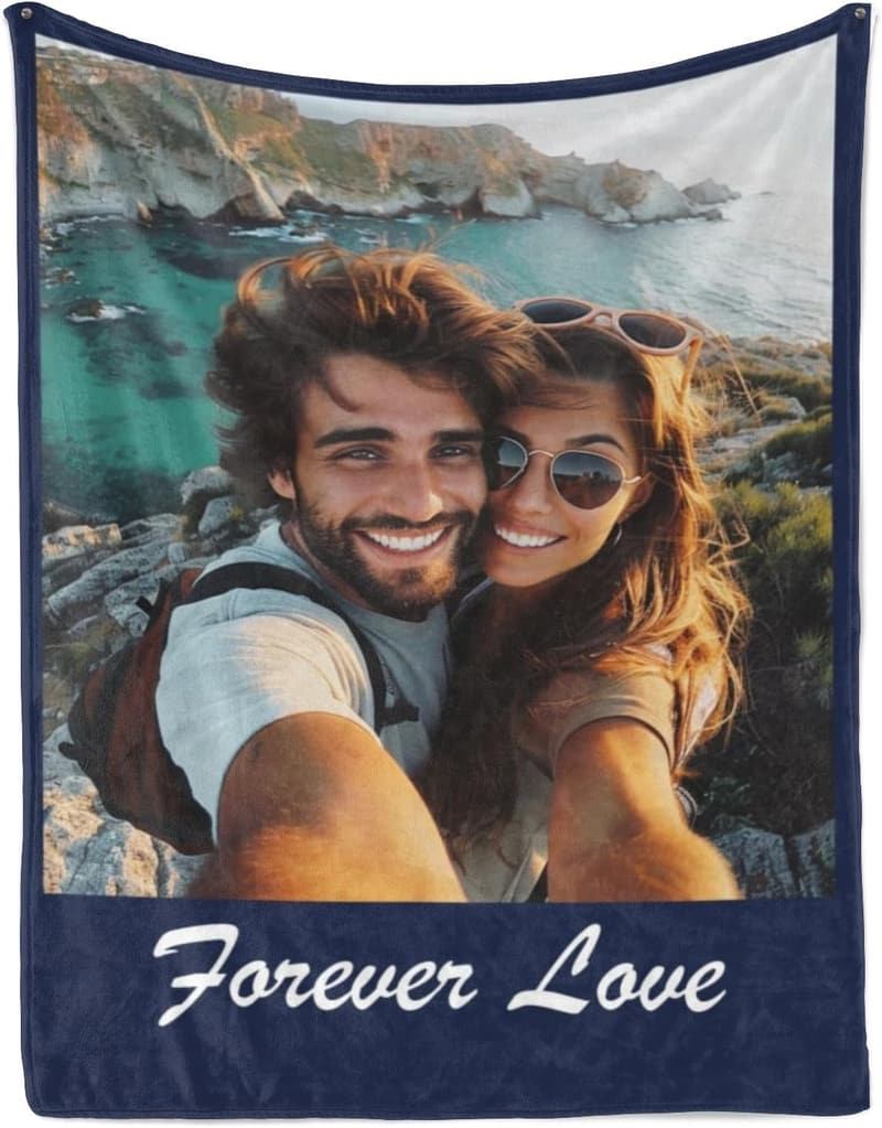 Personalized Photo Blanket for Couples - Custom Gift