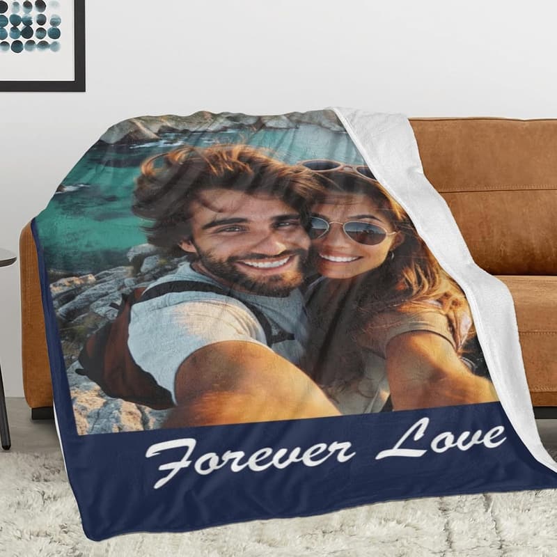 Personalized Photo Blanket for Couples - Custom Gift