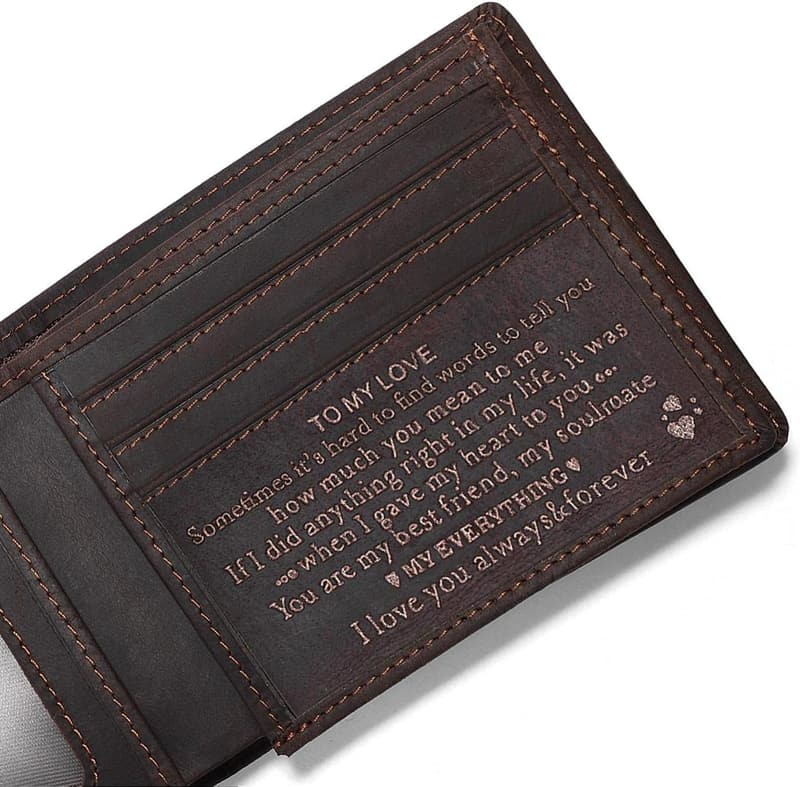 Custom Engraved Leather Wallet for Men - Perfect Gift for Any Occasion