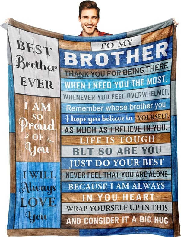 Brother's Blanket - Unique Gift for Father's Day, Christmas, Birthday