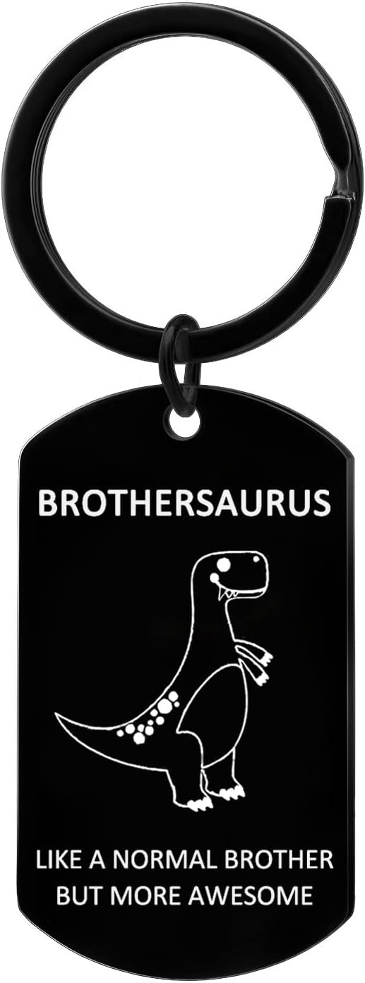 Personalized Dinosaur Keychain for Big Brother Birthday Gift
