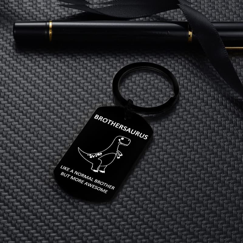 Personalized Dinosaur Keychain for Big Brother Birthday Gift