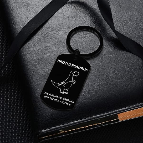 Personalized Dinosaur Keychain for Big Brother Birthday Gift
