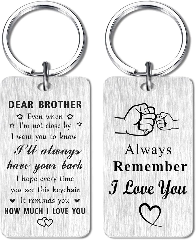 Brother Keychain Gift from Sister - 'I Love You' Graduation & Birthday