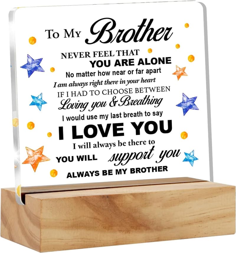 Acrylic Desk Plaque with Wood Stand for Home & Office Decor