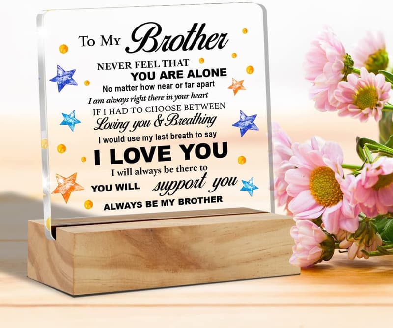 Acrylic Desk Plaque with Wood Stand for Home & Office Decor
