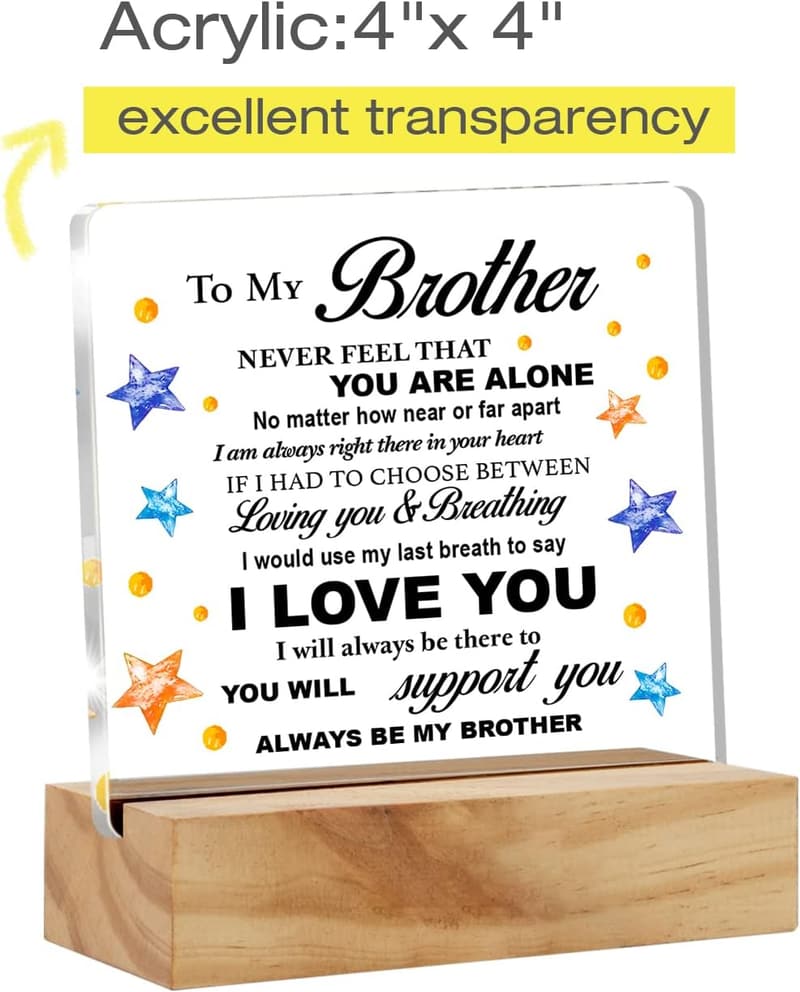 Acrylic Desk Plaque with Wood Stand for Home & Office Decor
