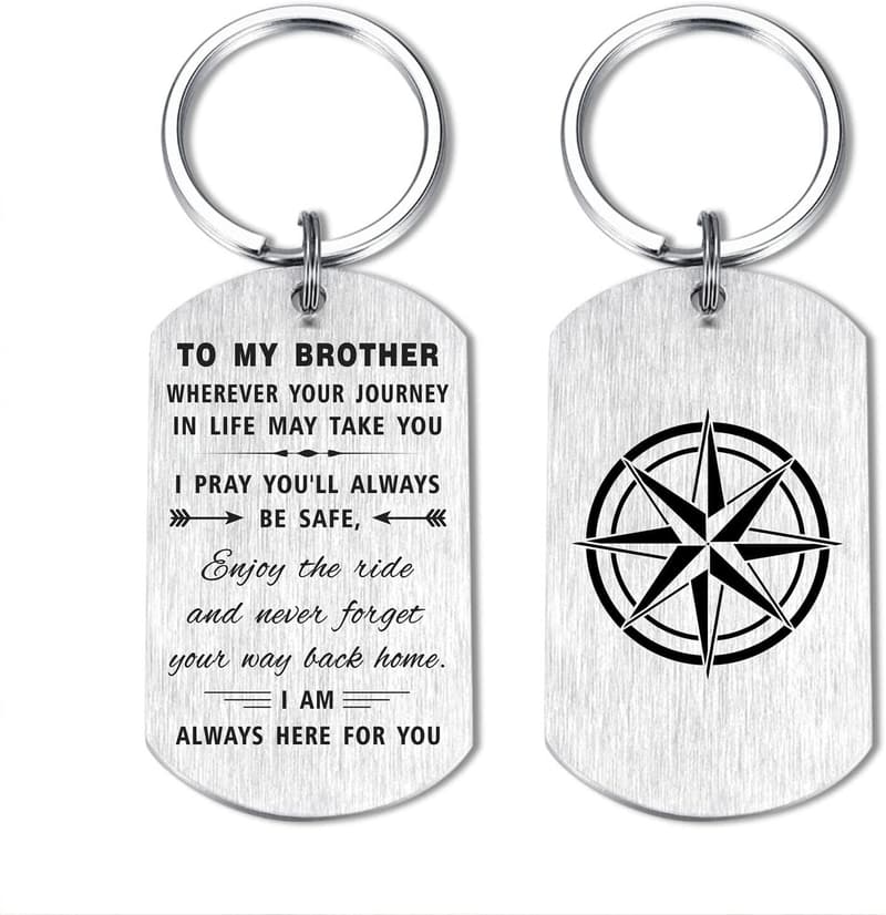 Brother Keychain Gift - I Pray You'll Always Be Safe