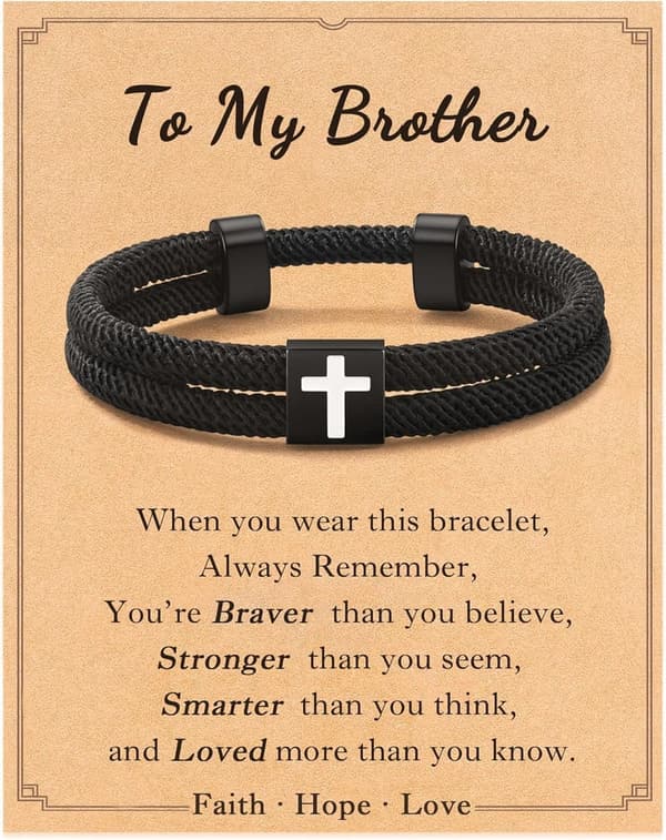 Faith Cross Bracelet for Teen Boys - Adjustable, Confirmation Gift
