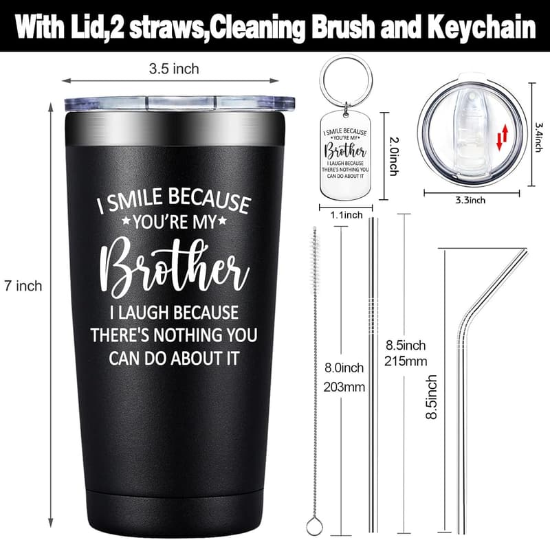 Brother Gift Tumbler - Christmas & Birthday - 20oz