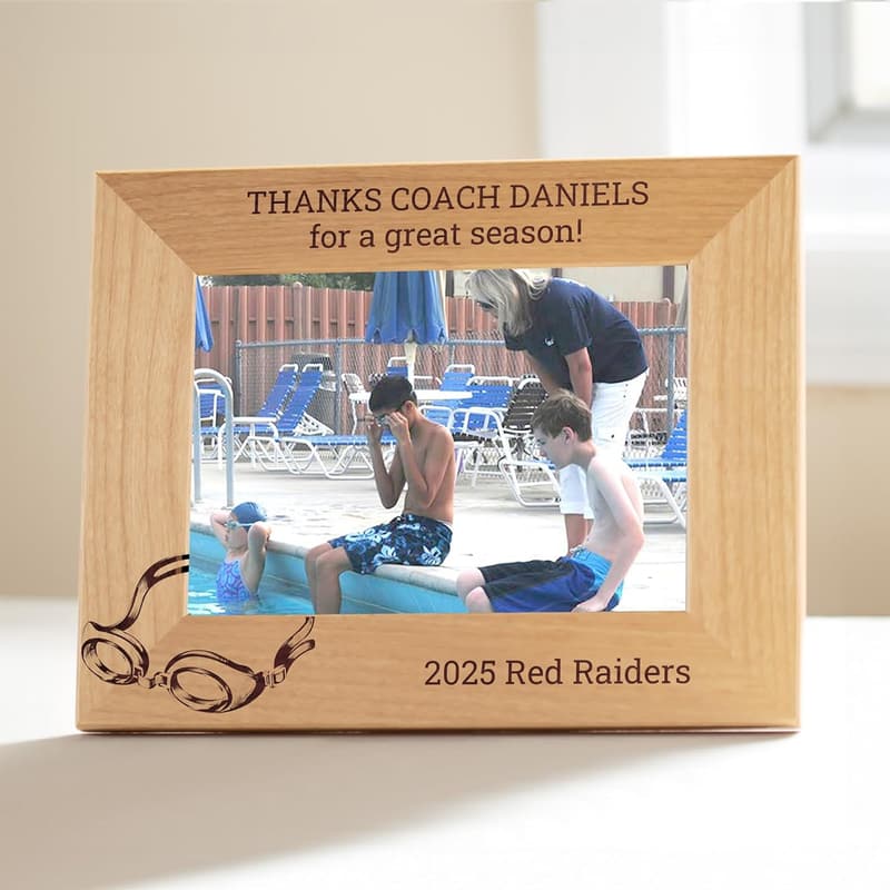 Personalized Wood Picture Frame for Youth Swimming Coaches