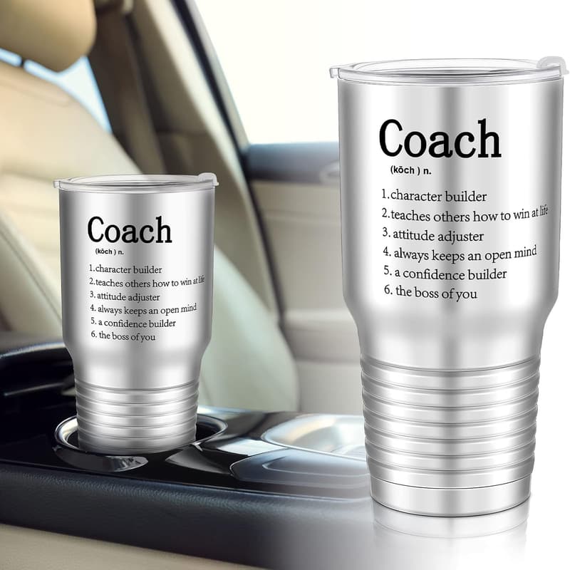 Coaching Gifts Set: 30 oz Stainless Steel Mug & Travel Tumbler