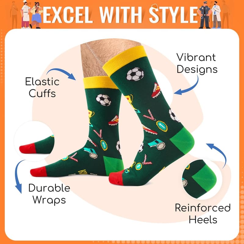 Basketball & Soccer Coach Socks for Men and Dads