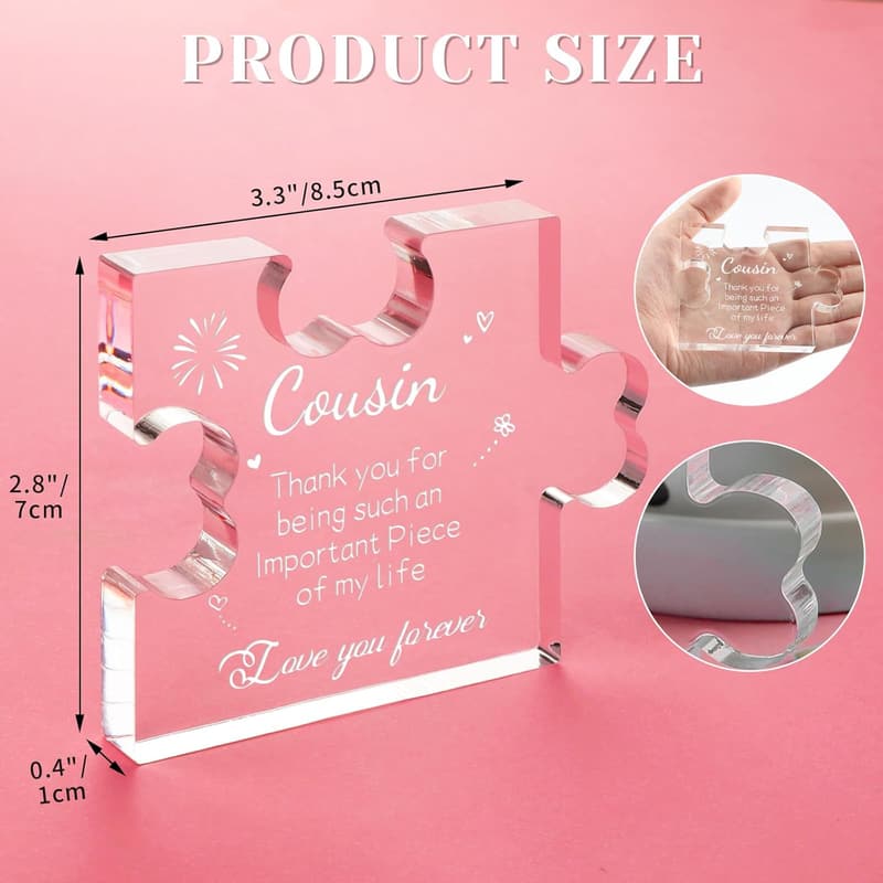 Mother's Day Acrylic Puzzle Plaque Gift for Cousins