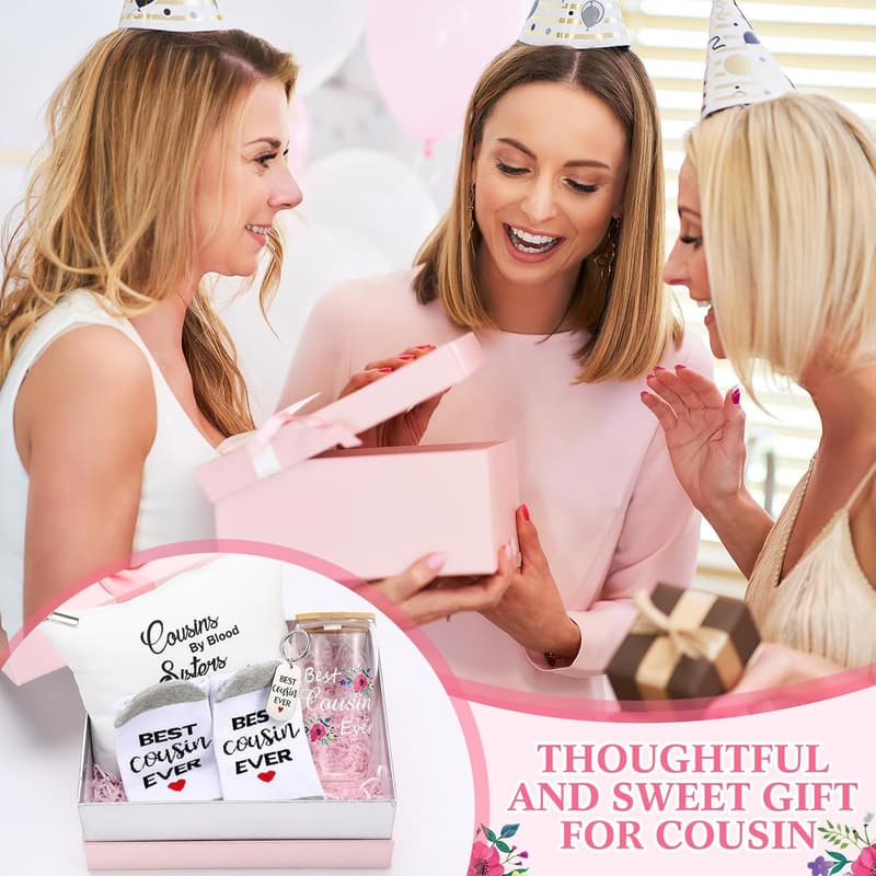 Mother's Day Gift Set for Women - Tote, Makeup Bag, Glass, Socks, Keychain