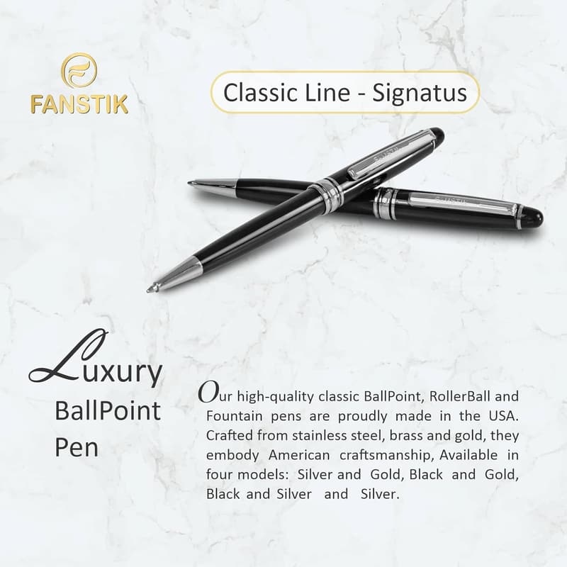 Personalized Luxury Ballpoint Pens for Men and Women, Stainless Steel
