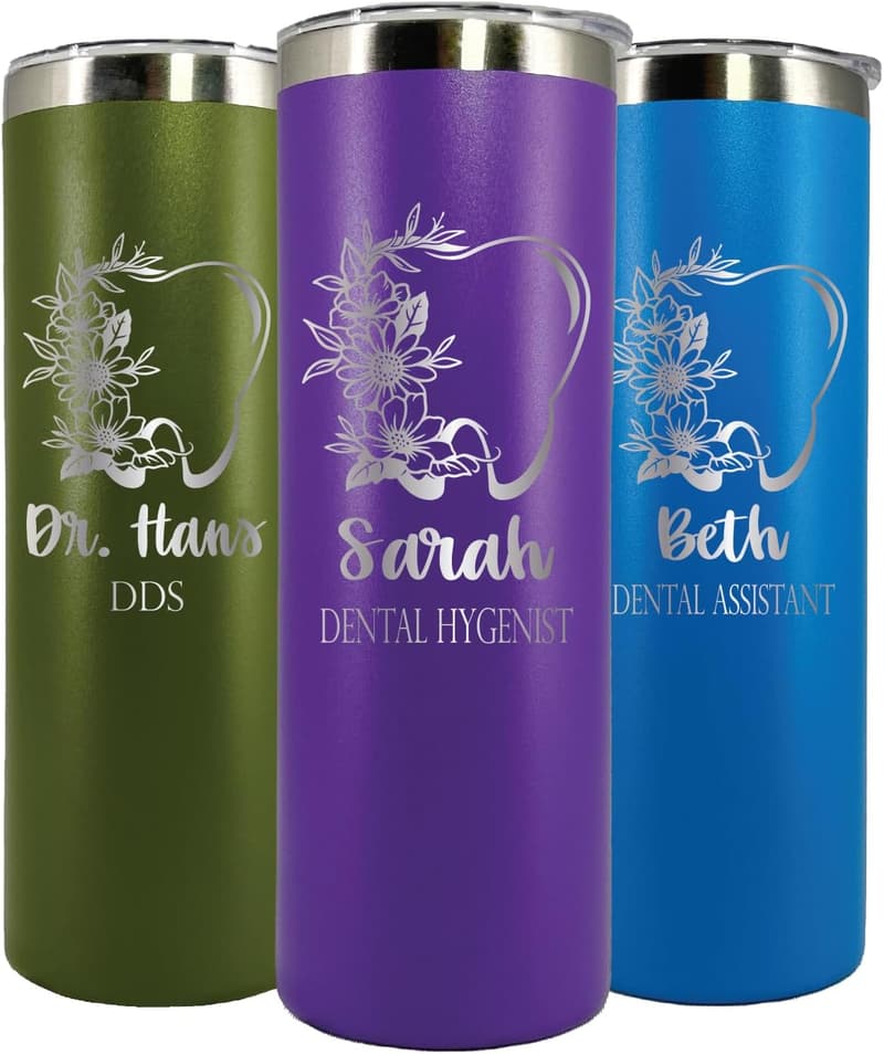 Personalized 20 oz Dental Tumbler - Stainless Steel, Engraved