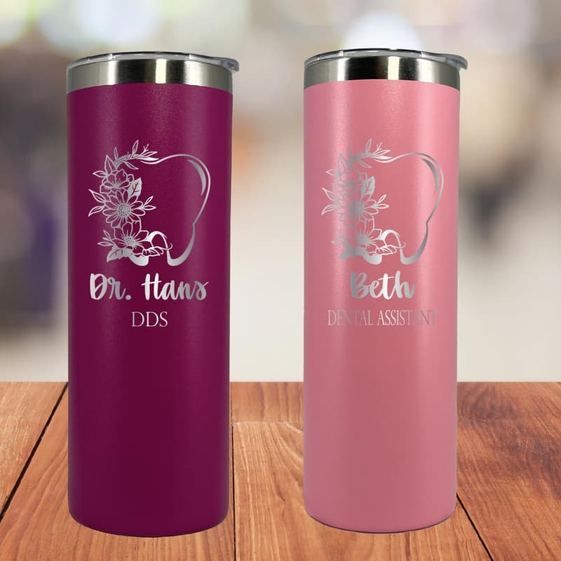 Personalized 20 oz Dental Tumbler - Stainless Steel, Engraved