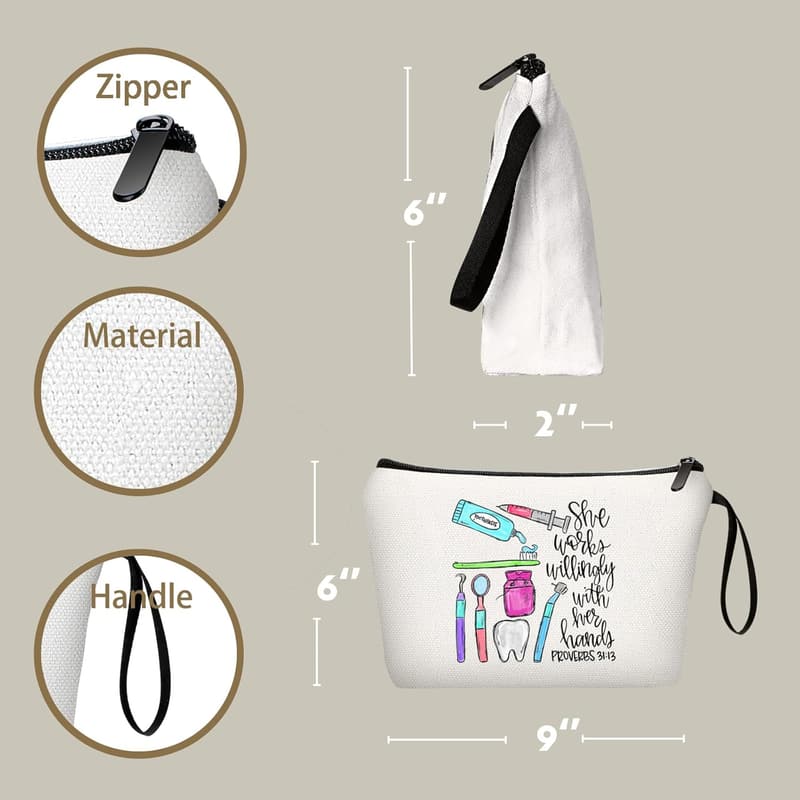 Dental Hygienist Makeup Bag - Perfect Gift for Dental Professionals