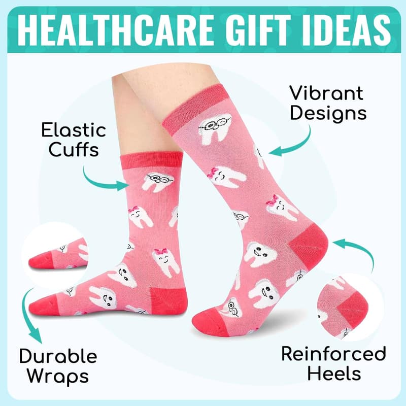 Funny Dentist Novelty Socks for Book Lovers - 2 Pack