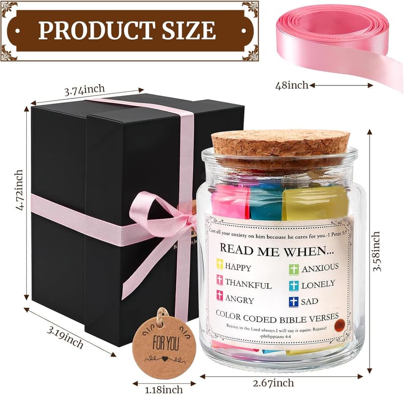 Personalized Bible Verse Jar for Women - Christian Birthday Gift