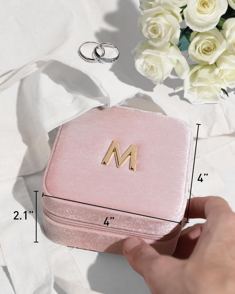 Personalized Initial Jewelry Box for Women – Travel Gift, Letter J