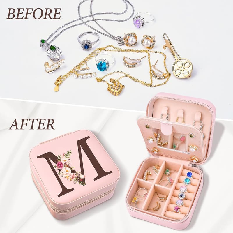 Personalized Travel Jewelry Case for Women’s Birthday Gift