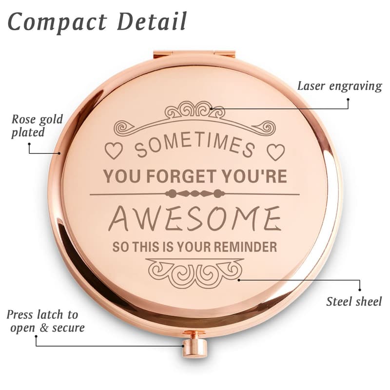 Inspirational Compact Mirror for Women's Graduation Gifts