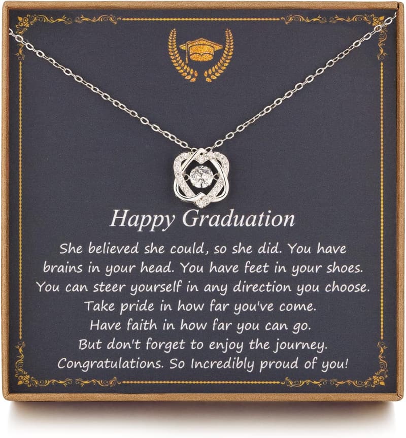 2025 Graduation Gift: Sterling Silver Interlocking Infinity Necklace